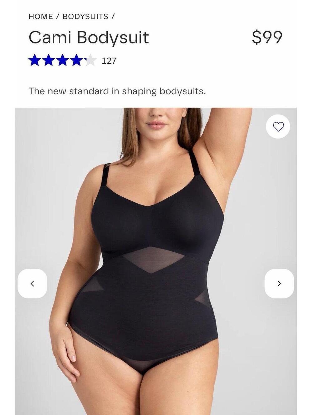 NWT HoneyLove LiftWear Cami Bodysuit Black size 1X Petite. On website for $99 - Picture 7 of 9